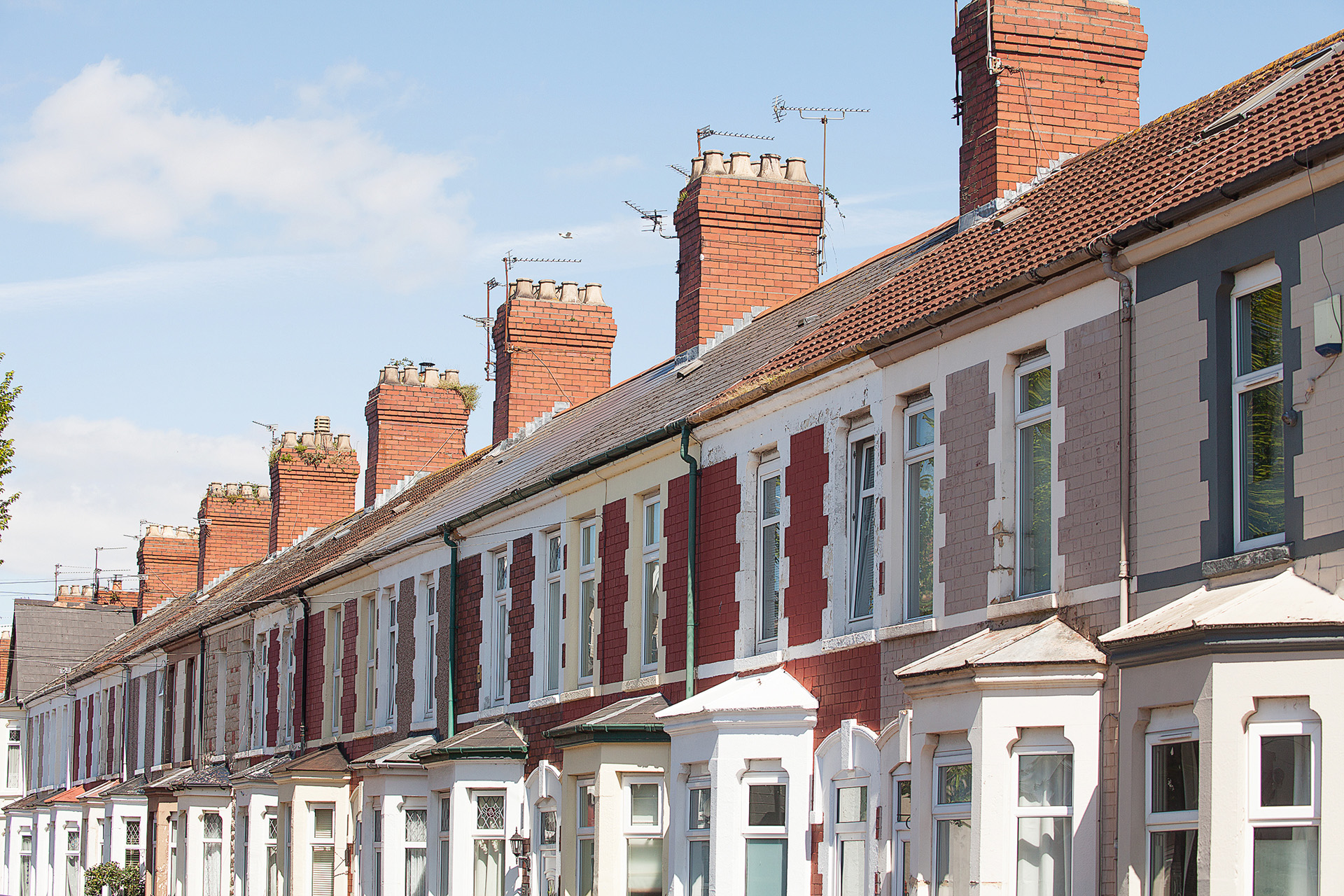 Terraced housing in Cardiff, demonstrating the Homebuy - Wales option for veterans who are considering buying a home in Wales.