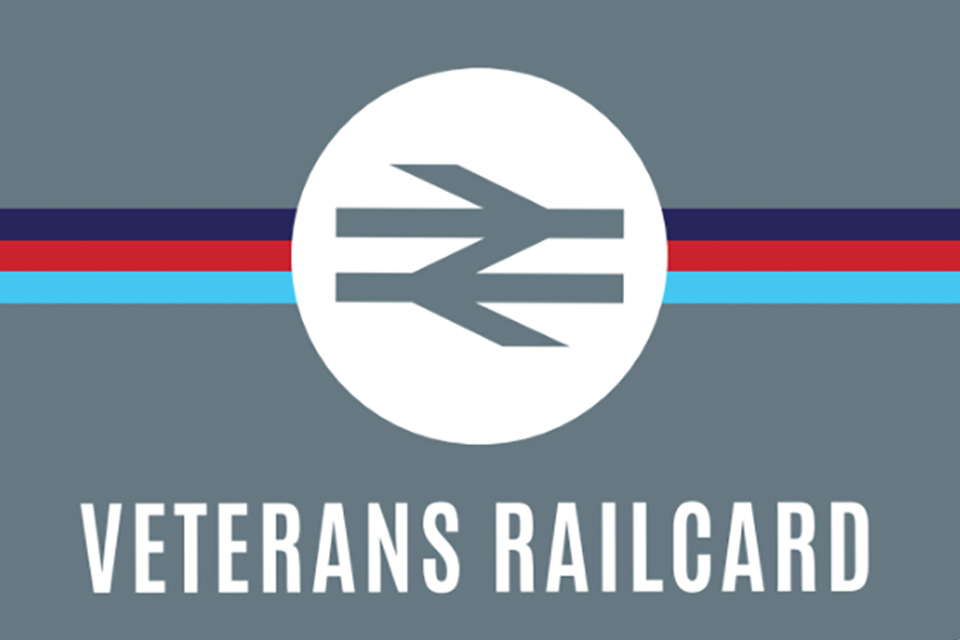 Disability support for veterans in Scotland: the Veterans Railcard logo.