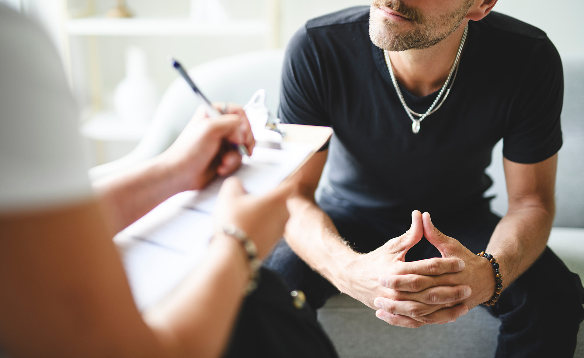 Veterans NHS Wales: a veteran getting mental health support.