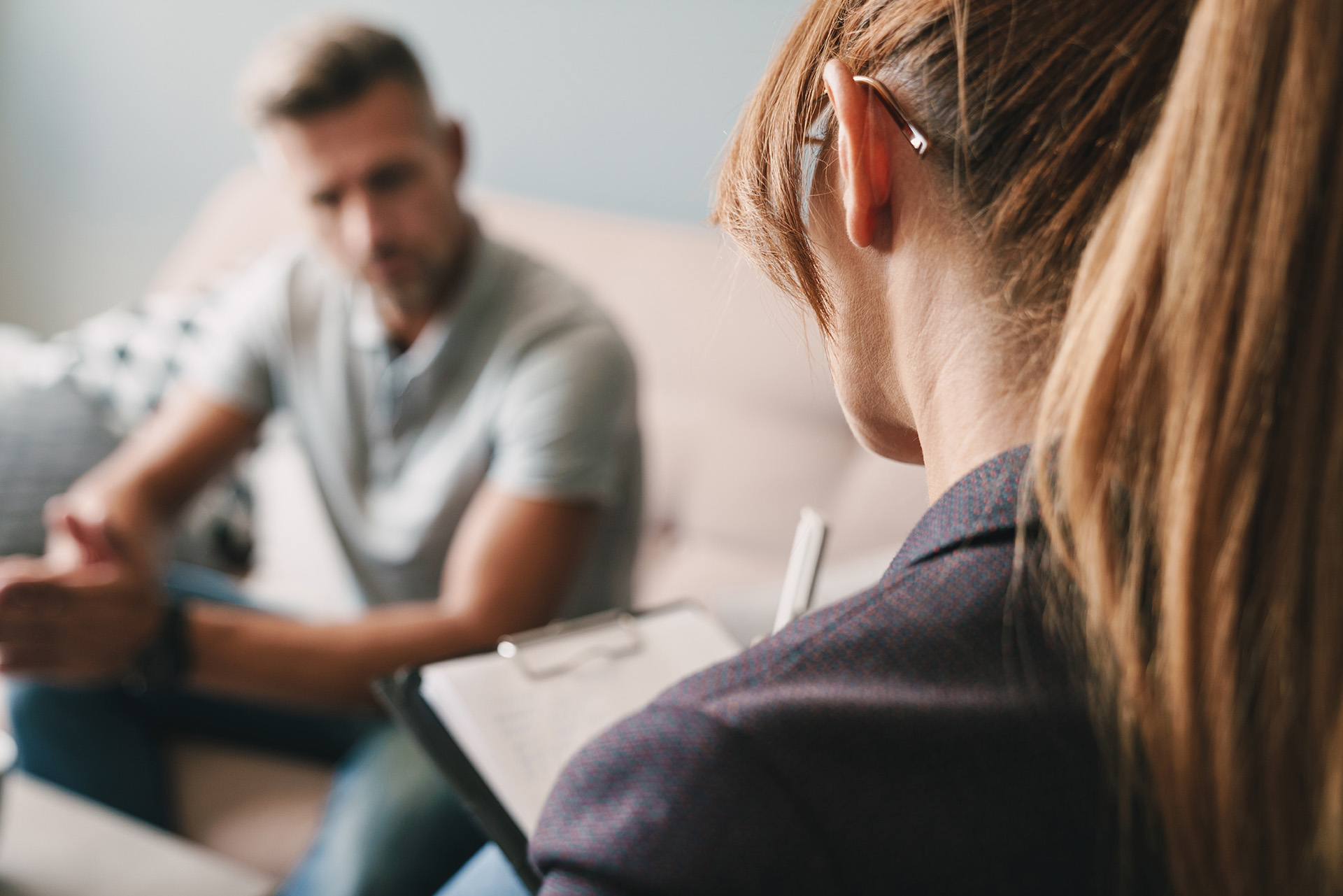 Veterans NHS Wales: a veteran getting mental health support.