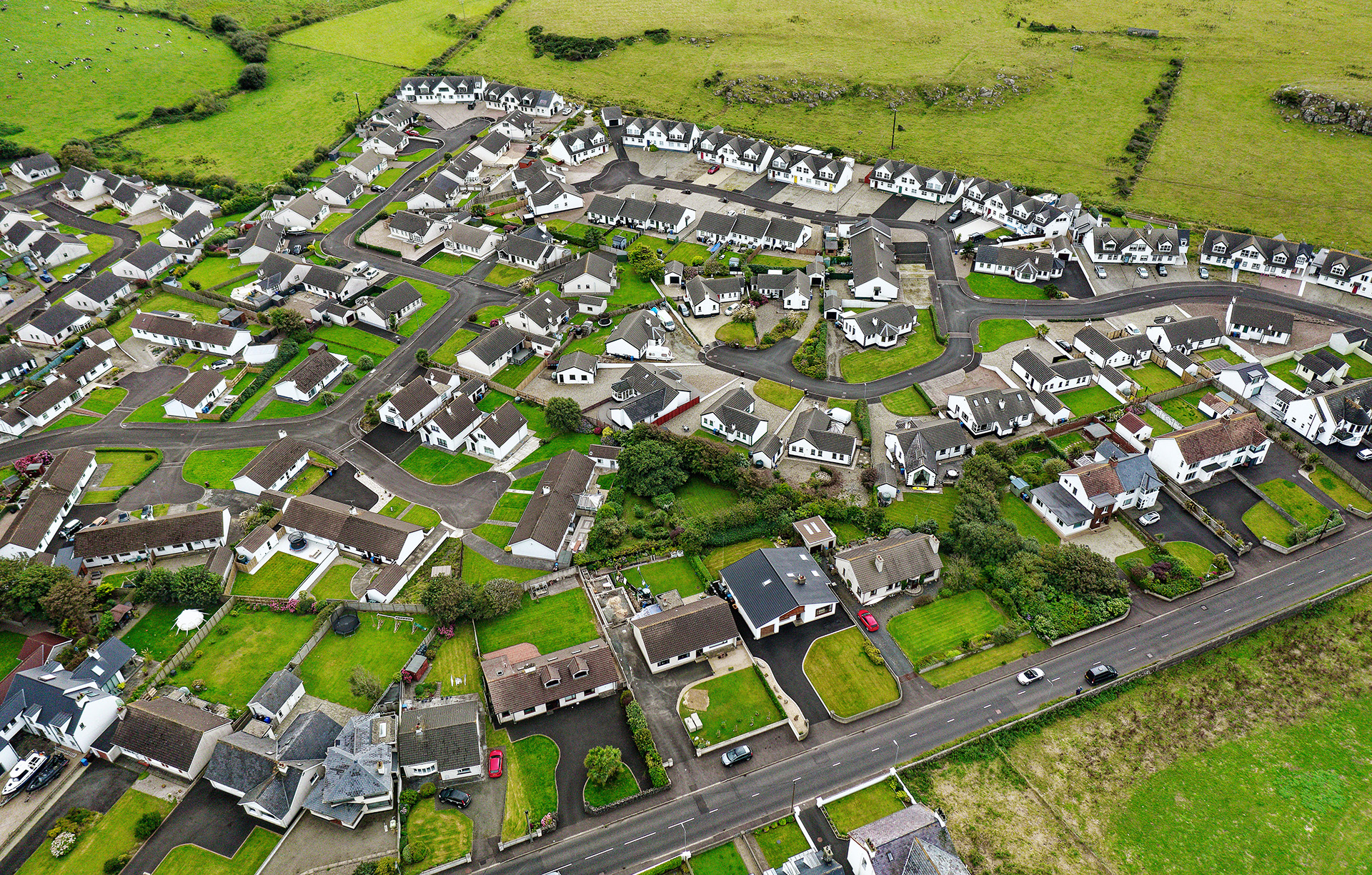 Aerial view of homes in Northern Ireland, showing how veterans can help with buying a home in northern Ireland