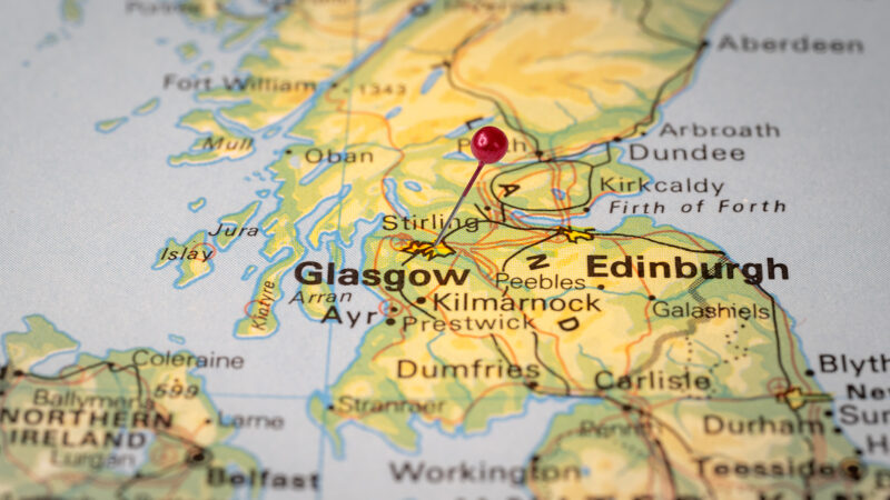 Map of Scotland with a pin in it, demonstrating other organisations that can provide health and well-being support to veterans in Scotland.